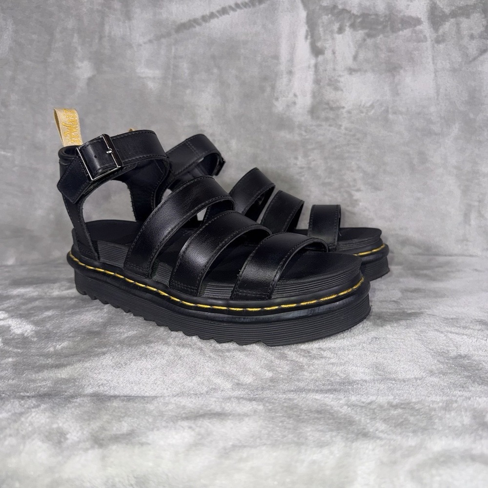 Dr. Doc Martens Blaire Athena Gladiator Sandals Black Women's Size 8 Retro - Picture 2 of 16
